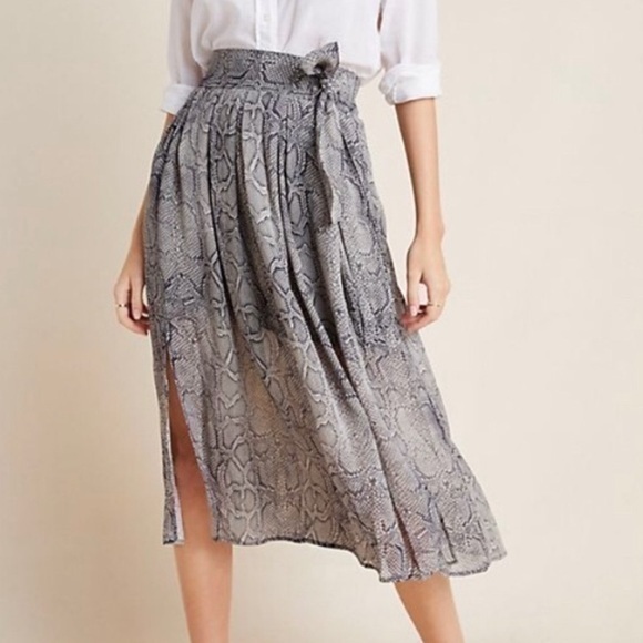 Maeve Dresses & Skirts - Maeve by Anthropologie Annette snake print Midi skirt
